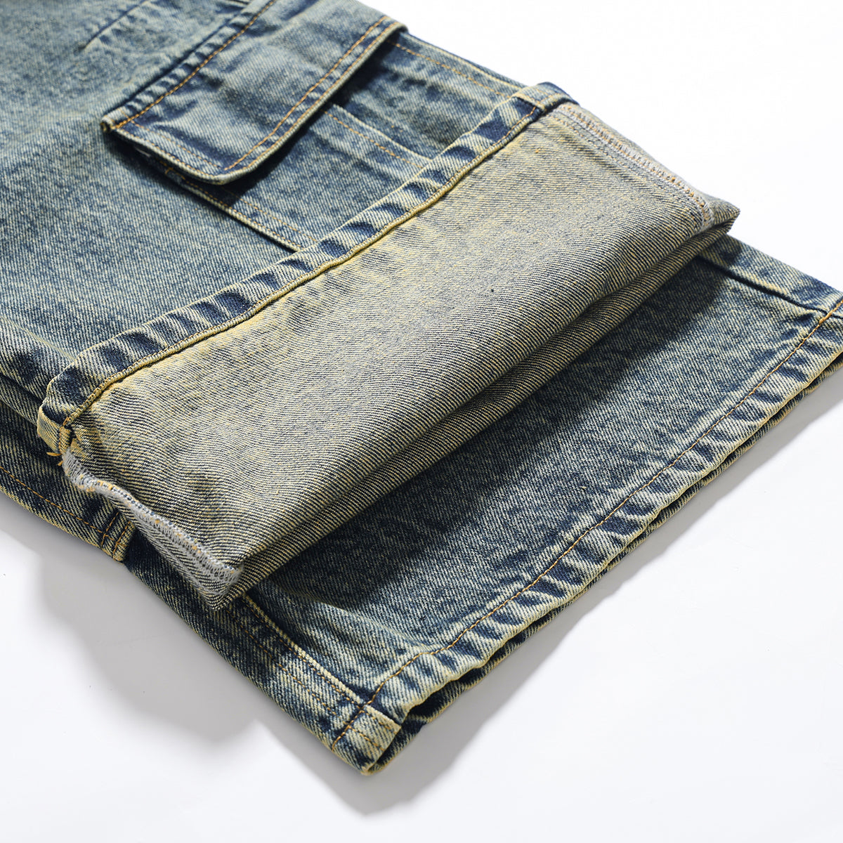 Multi-Pocket Patchwork Jeans-INNBLAC Fashion Apparel