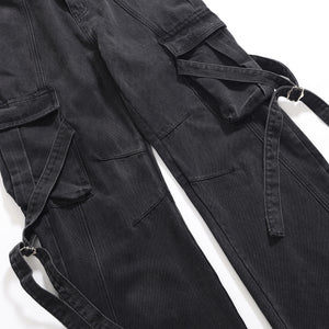 Heavyweight Bootcut Cargo Jeans-INNBLAC Fashion Apparel