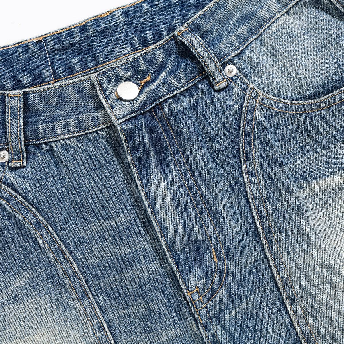 Washed Barrel-Leg Jeans-INNBLAC Fashion Apparel