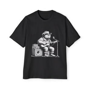 Bear Playing Guitar Retro Graphic Tee-INNBLAC Fashion Apparel