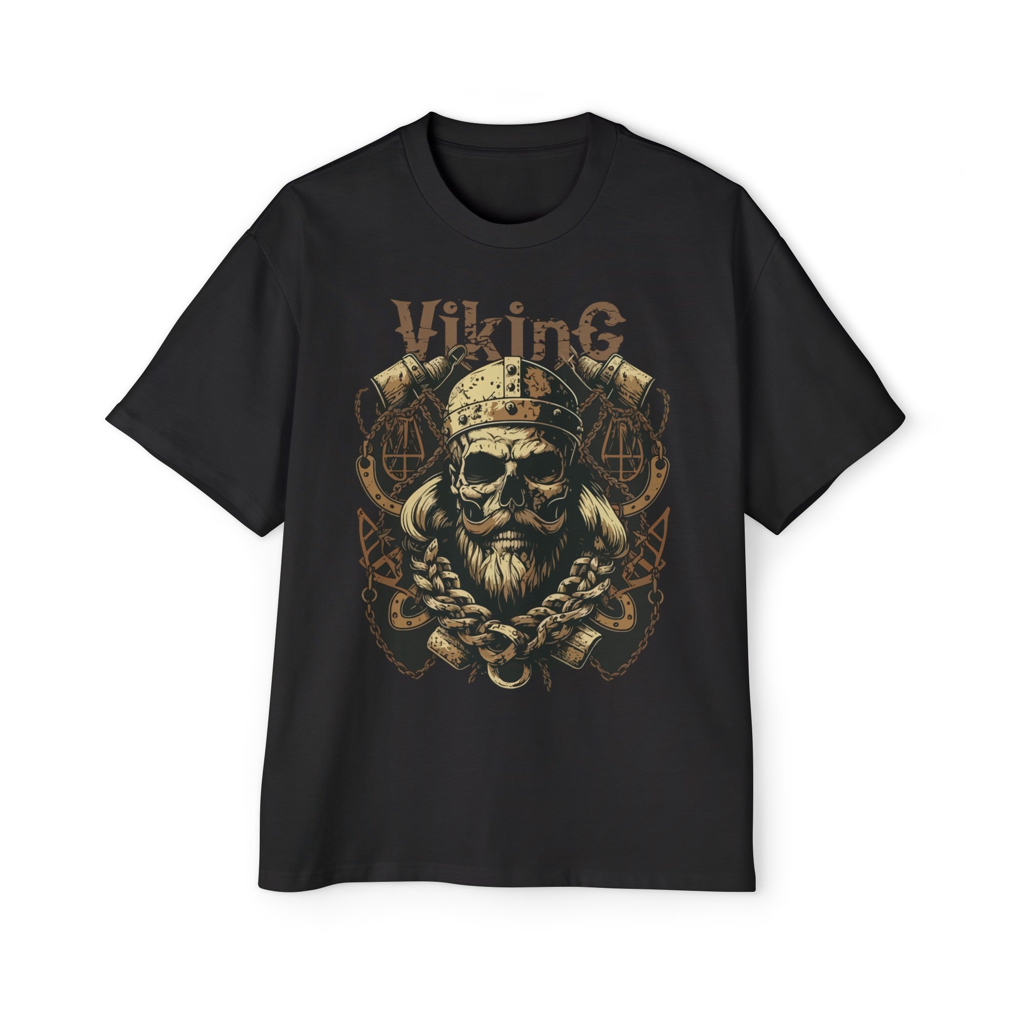 Skull Viking Graphic Tee-INNBLAC Fashion Apparel