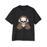 Skull With Headphones Graphic Tee-INNBLAC Fashion Apparel