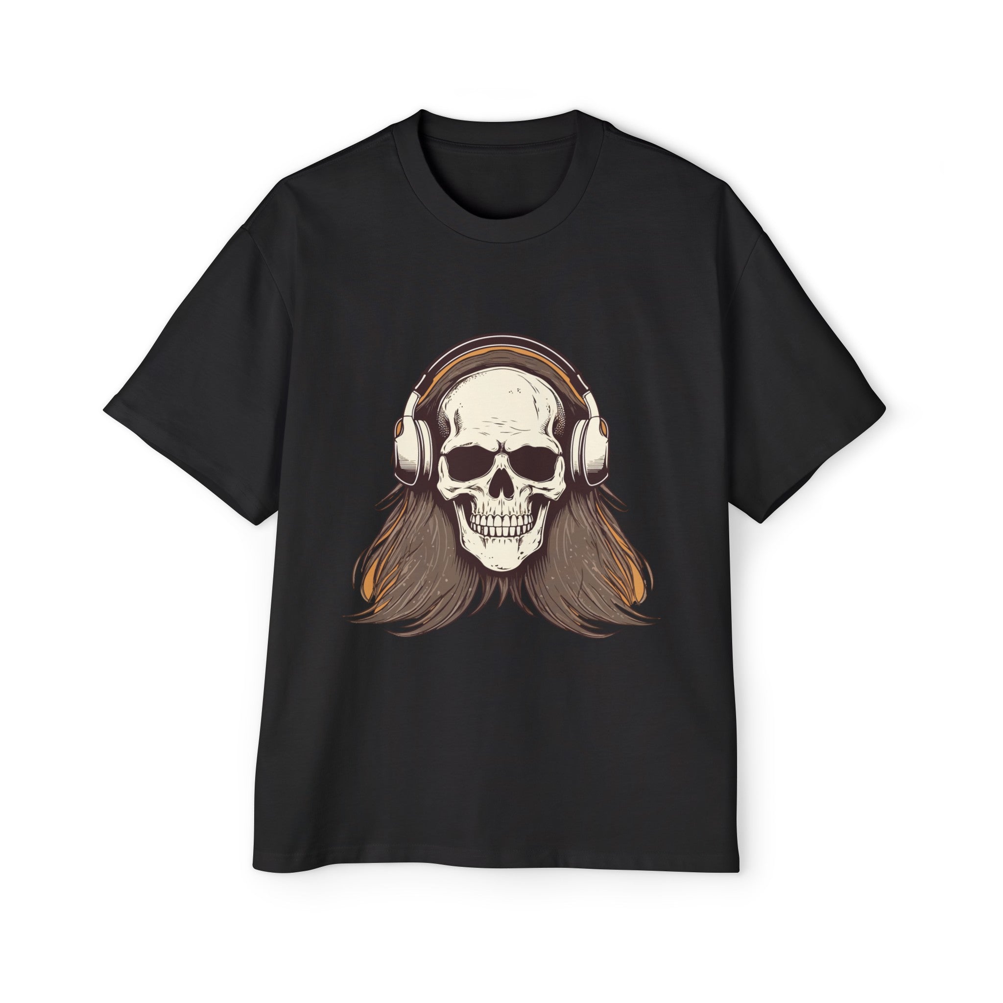 Skull With Headphones Graphic Tee-INNBLAC Fashion Apparel