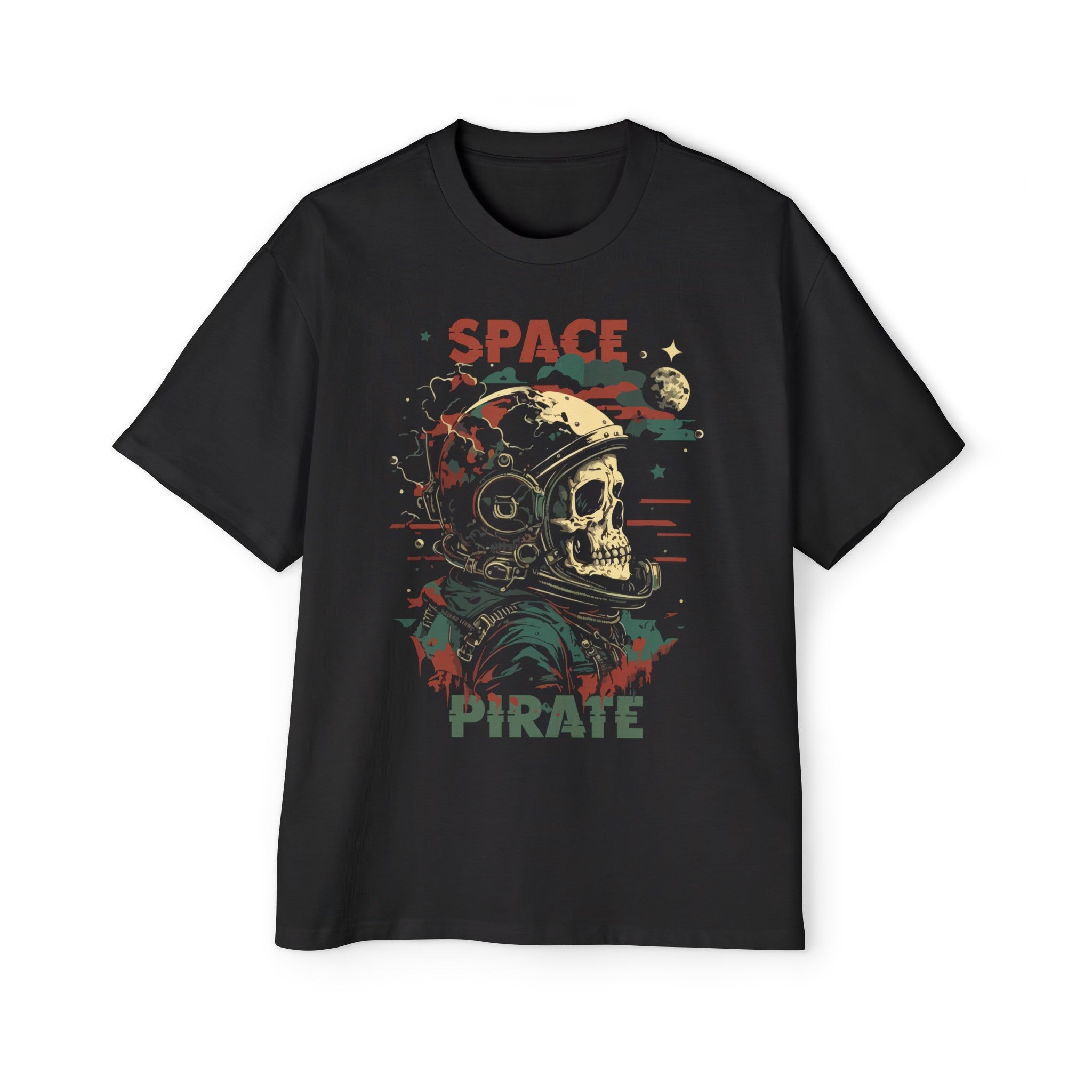 Space Pirate Skull Graphic Tee-INNBLAC Fashion Apparel