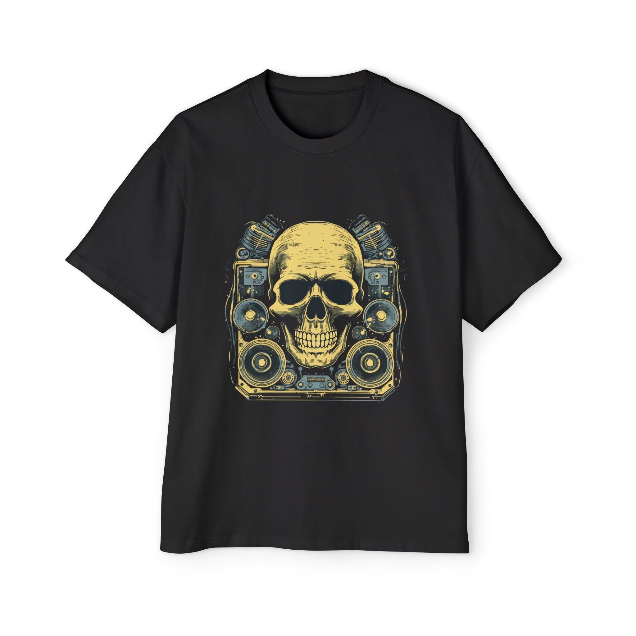 Music Lover Skull Vintage Graphic Tee-INNBLAC Fashion Apparel