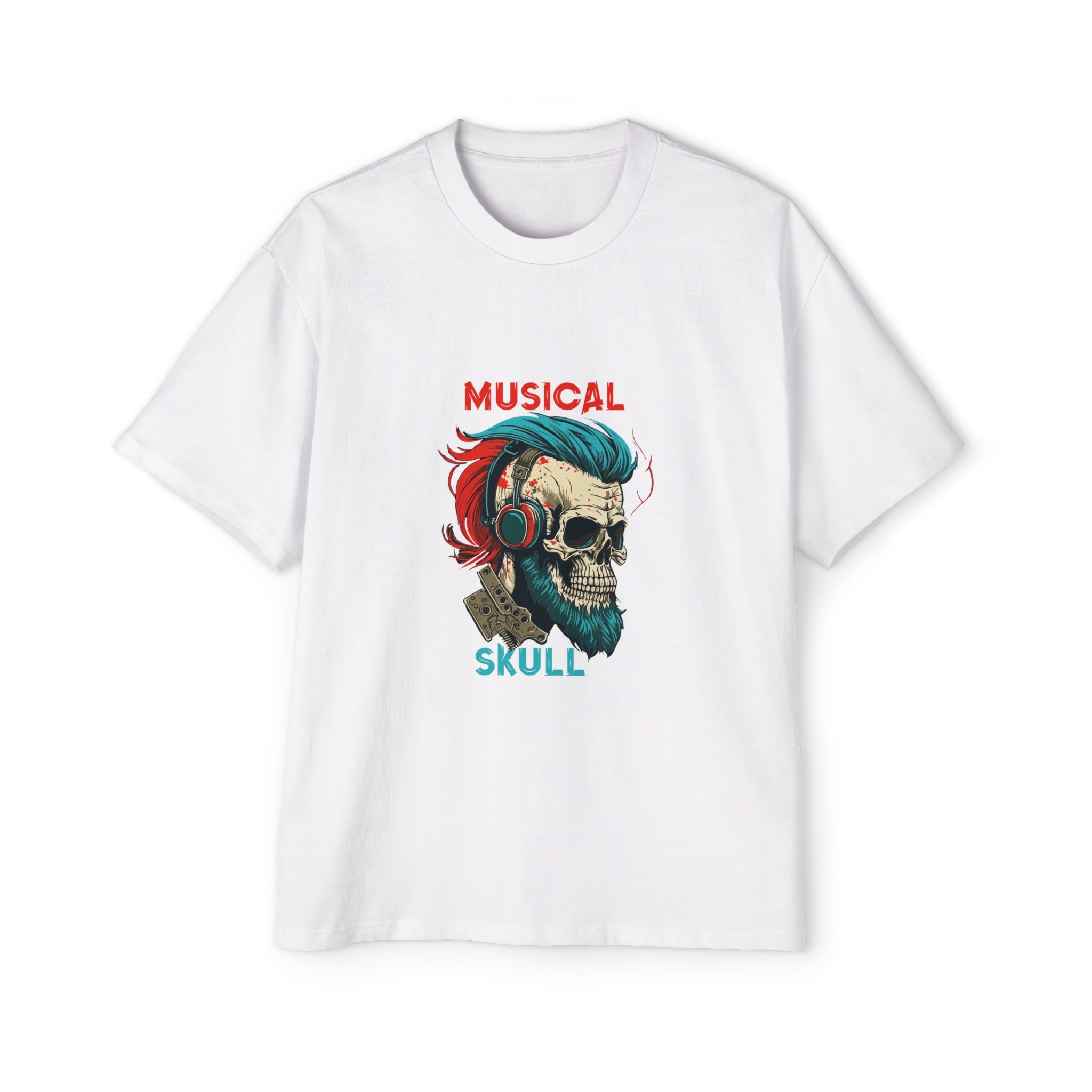 Musical Skull Graphic Tee-INNBLAC Fashion Apparel