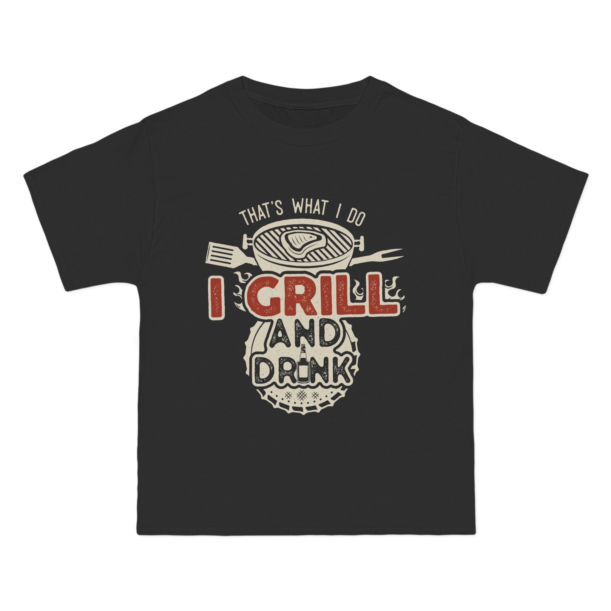 GRILL AND DRUNK Retro Graphic Tee-INNBLAC Fashion Apparel