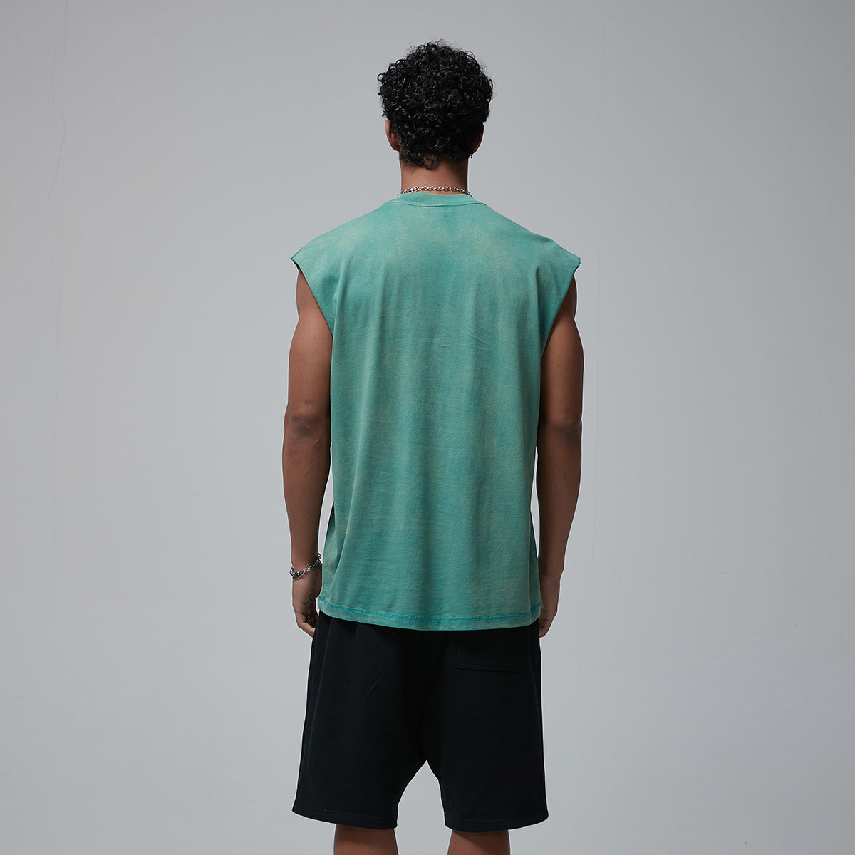 Acid Wash Sleeveless T Shirt 7.3oz-INNBLAC