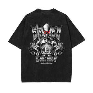 Skull Graphic Stone Wash Tee-INNBLAC Fashion Apparel