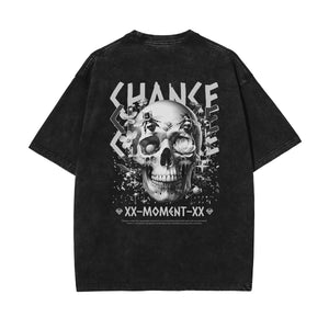 Skull Graphic Stone Wash Tee-INNBLAC Fashion Apparel