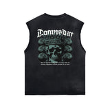 Washed Skull Graphic Sleeveless Tee-INNBLAC Fashion Apparel