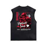 Washed Skull Graphic Sleeveless Tee-INNBLAC Fashion Apparel