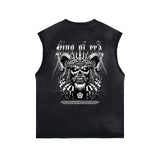 Skull Graphic Washed Oversized Sleeveless Tee-INNBLAC Fashion Apparel