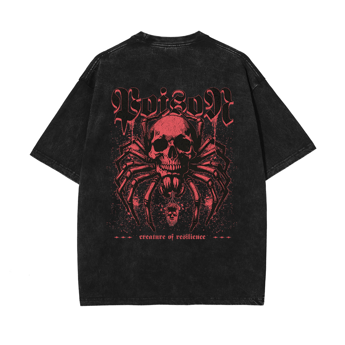 Skull Artwork Graphic Faded Tee-INNBLAC Fashion Apparel