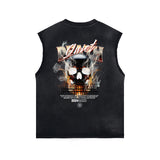 Punk Skull Graphic Sleeveless Tee-INNBLAC Fashion Apparel