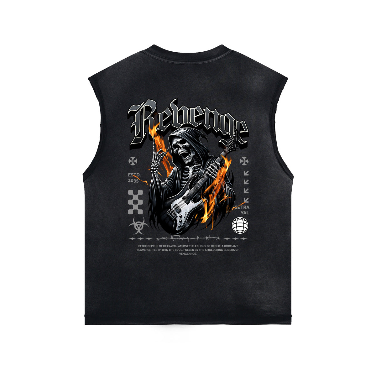 Punk Skull Graphic Sleeveless Tee-INNBLAC Fashion Apparel