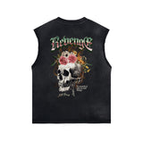 Punk Skull Graphic Sleeveless Tee-INNBLAC Fashion Apparel