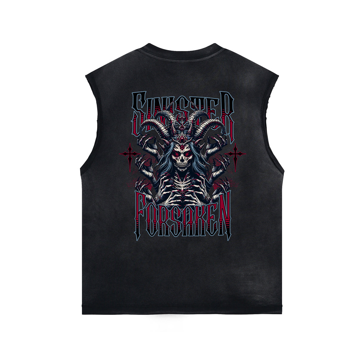 Punk Skull Graphic Sleeveless Tee-INNBLAC Fashion Apparel