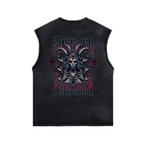 Punk Skull Graphic Sleeveless Tee-INNBLAC Fashion Apparel