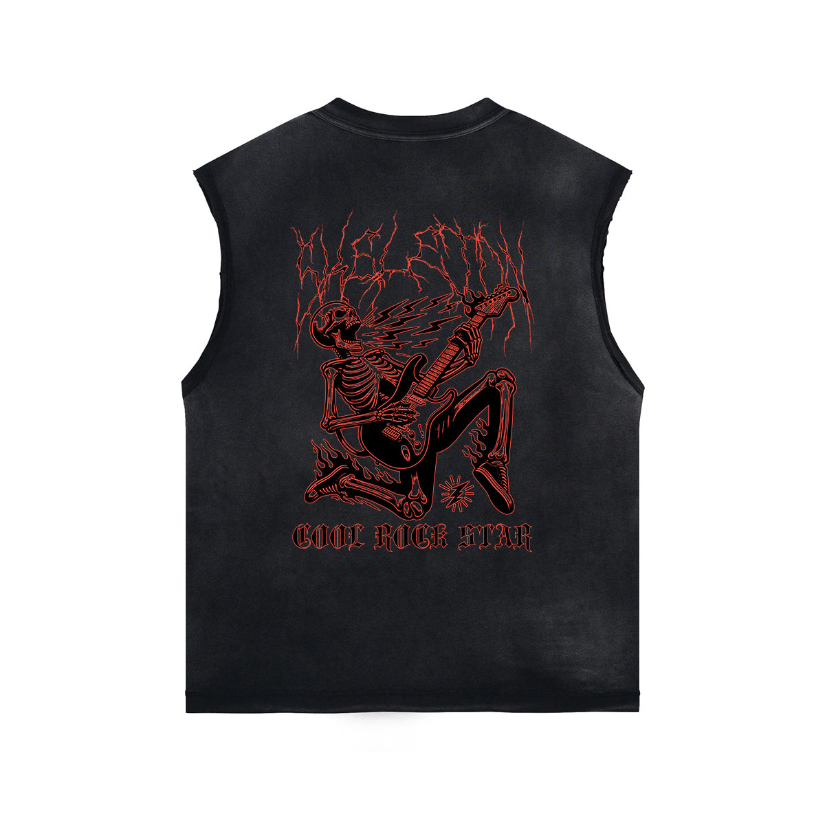 Punk Skull Graphic Sleeveless Tee-INNBLAC Fashion Apparel