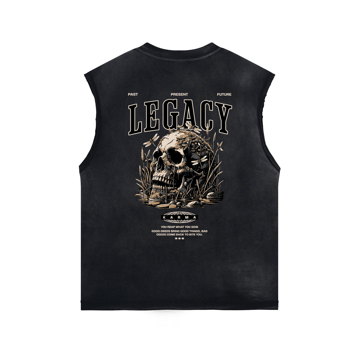 Punk Skull Graphic Sleeveless Tee-INNBLAC Fashion Apparel