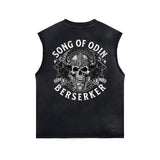 Punk Skull Graphic Sleeveless Tee-INNBLAC Fashion Apparel