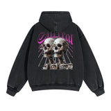 Gothic Skeleton Back Print Hoodie-INNBLAC Fashion Apparel