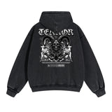 Gothic Skeleton Back Print Hoodie-INNBLAC Fashion Apparel