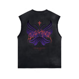 Gothic Butterfly Back Print Sleeveless Tee-INNBLAC Fashion Apparel