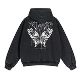 Butterfly Graphic Double Slider Zip Hoodie-INNBLAC Fashion Apparel