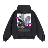 Butterfly Graphic Double Slider Zip Hoodie-INNBLAC Fashion Apparel