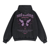 Butterfly Graphic Double Slider Zip Hoodie-INNBLAC Fashion Apparel