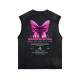 Vintage Washed Butterfly Printed Tank-INNBLAC Fashion Apparel