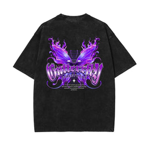 Vintage Washed Butterfly Printed Tee-INNBLAC Fashion Apparel