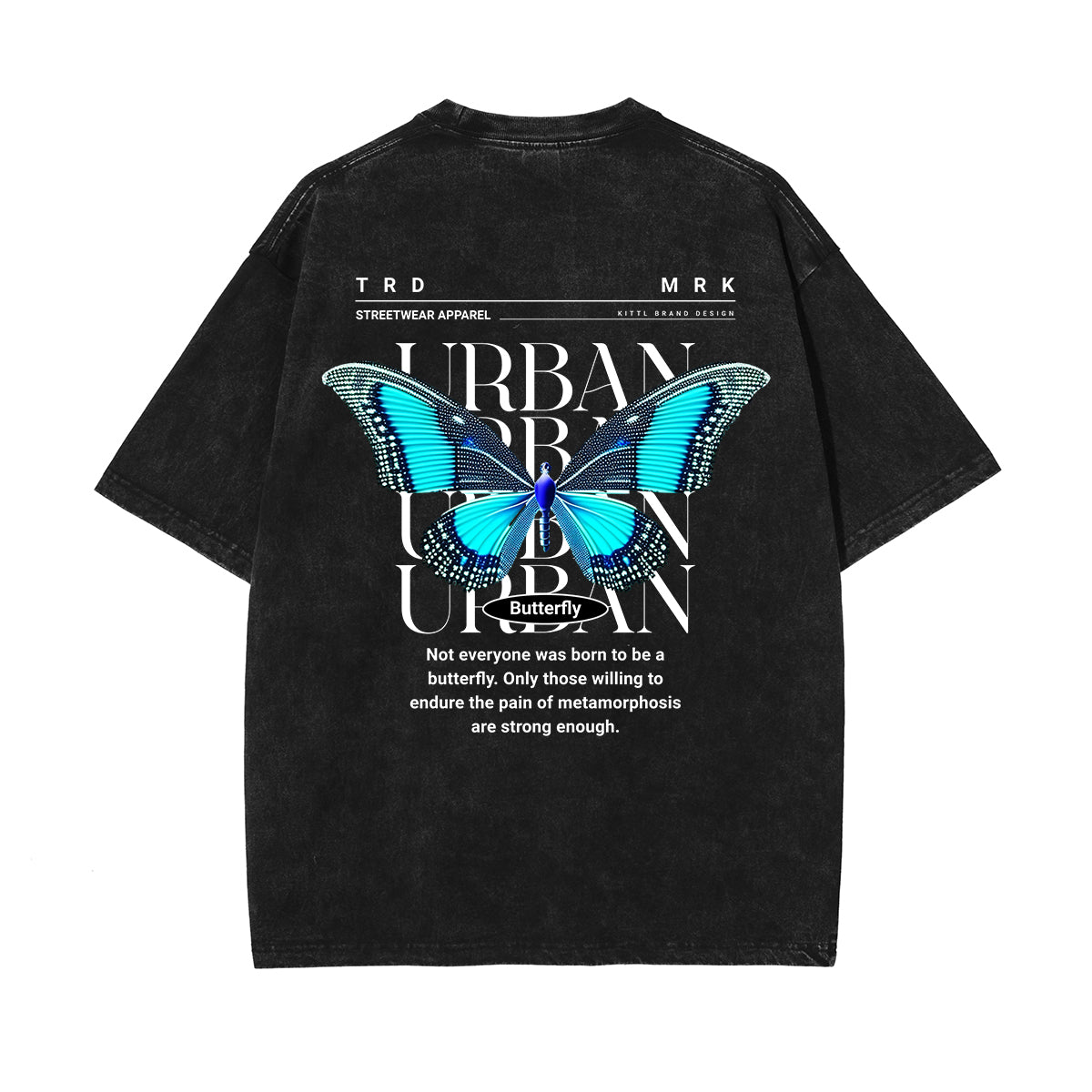 Vintage Washed Butterfly Printed Tee-INNBLAC Fashion Apparel