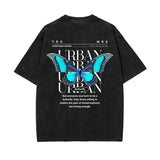 Vintage Washed Butterfly Printed Tee-INNBLAC Fashion Apparel