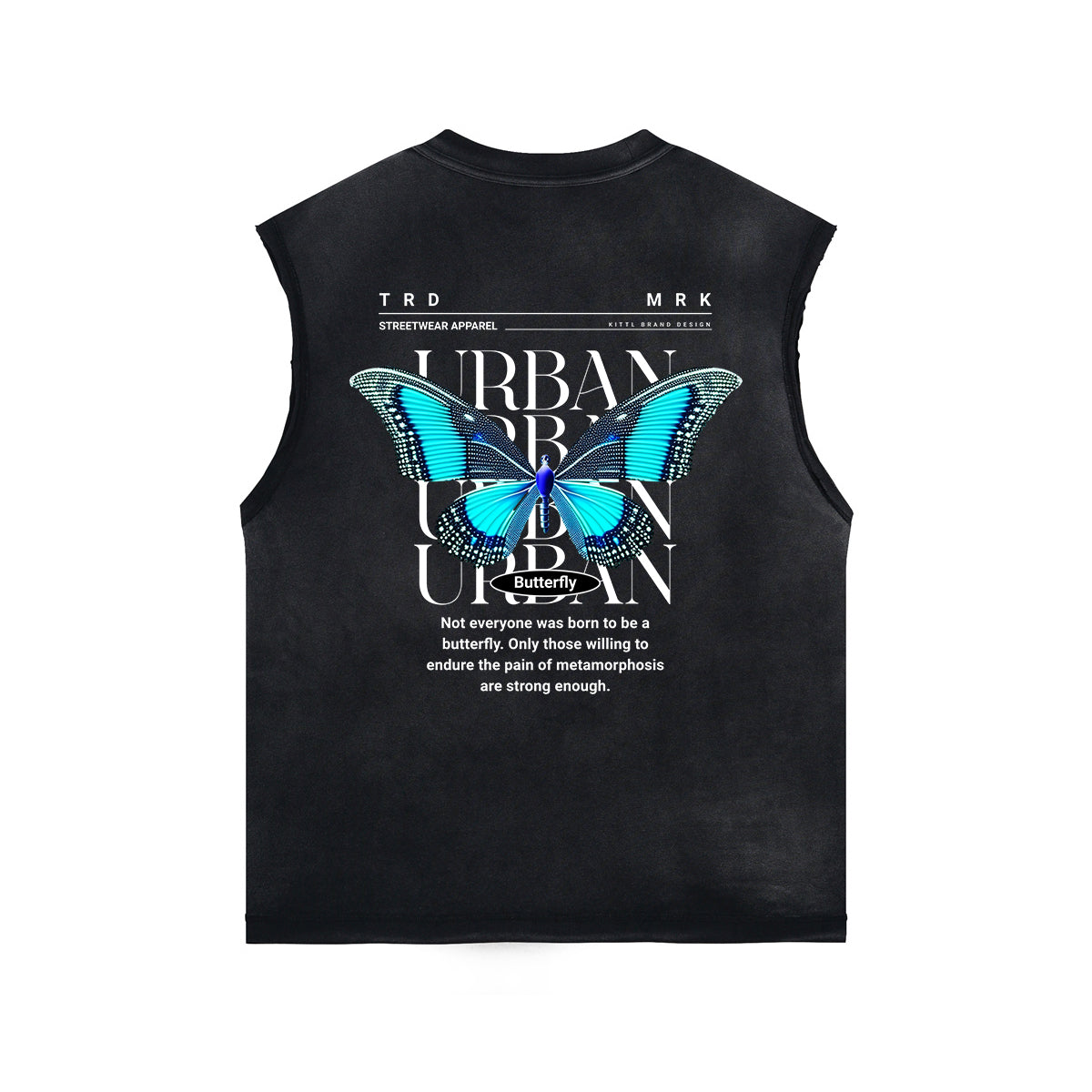 Vintage Washed Butterfly Printed Tank-INNBLAC Fashion Apparel