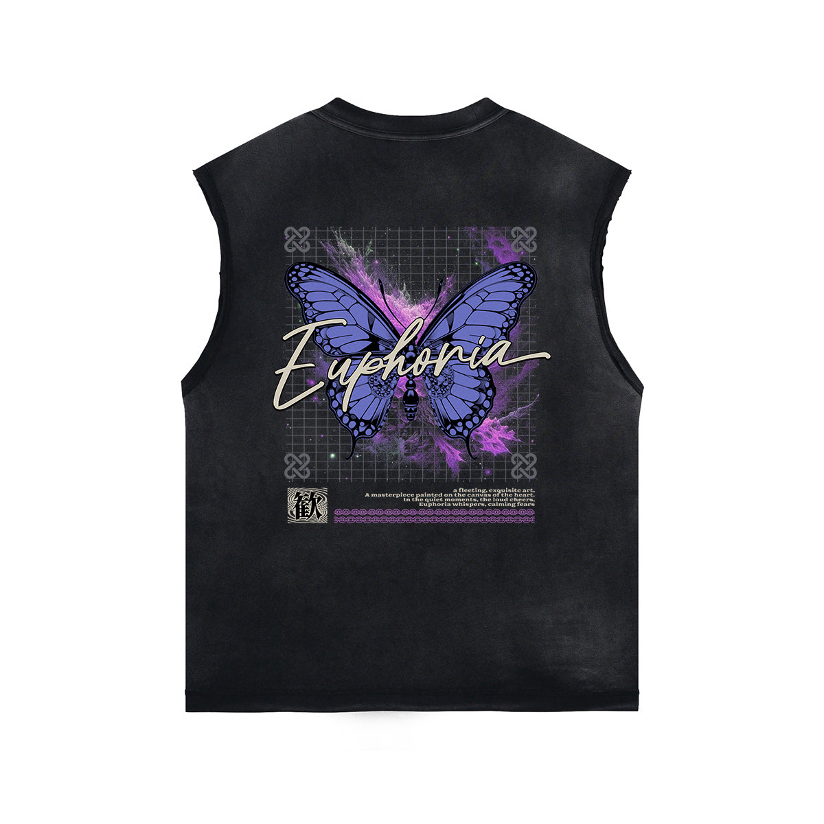 Vintage Washed Butterfly Printed Tank-INNBLAC Fashion Apparel