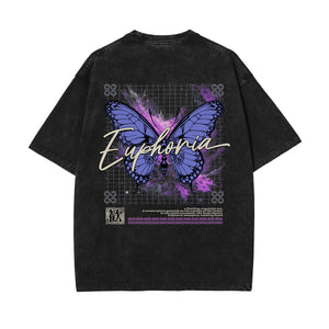 Vintage Washed Butterfly Printed Tee-INNBLAC Fashion Apparel