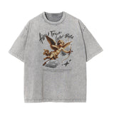 Gray Cute Cupid Cartoon Graphic Tee-INNBLAC Fashion Apparel