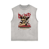 Gray Cute Cupid Cartoon Graphic Sleeveless Tee-INNBLAC Fashion Apparel