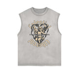 Gray Cute Cupid Cartoon Graphic Sleeveless Tee-INNBLAC Fashion Apparel