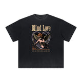 Faded Cute Cupid Cartoon Graphic Tee-INNBLAC Fashion Apparel