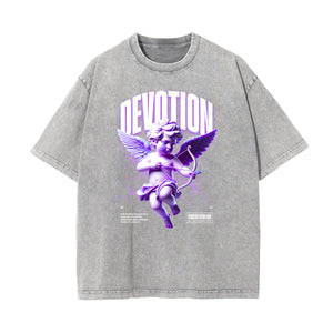 Gray Cute Cupid Cartoon Graphic Tee-INNBLAC Fashion Apparel