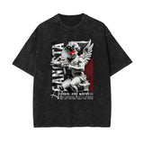 Stone Wash Cupid Angel Graphic Tee-INNBLAC Fashion Apparel