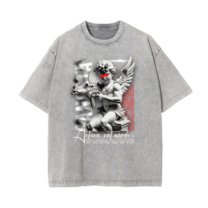 Gray Cute Cupid Cartoon Graphic Tee-INNBLAC Fashion Apparel