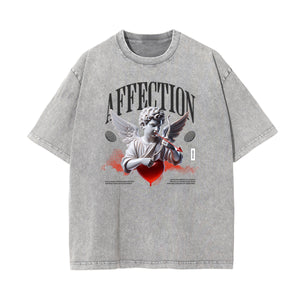 Gray Cute Cupid Cartoon Graphic Tee-INNBLAC Fashion Apparel