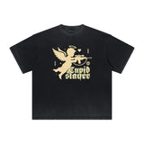 Faded Cute Cupid Cartoon Graphic Tee-INNBLAC Fashion Apparel