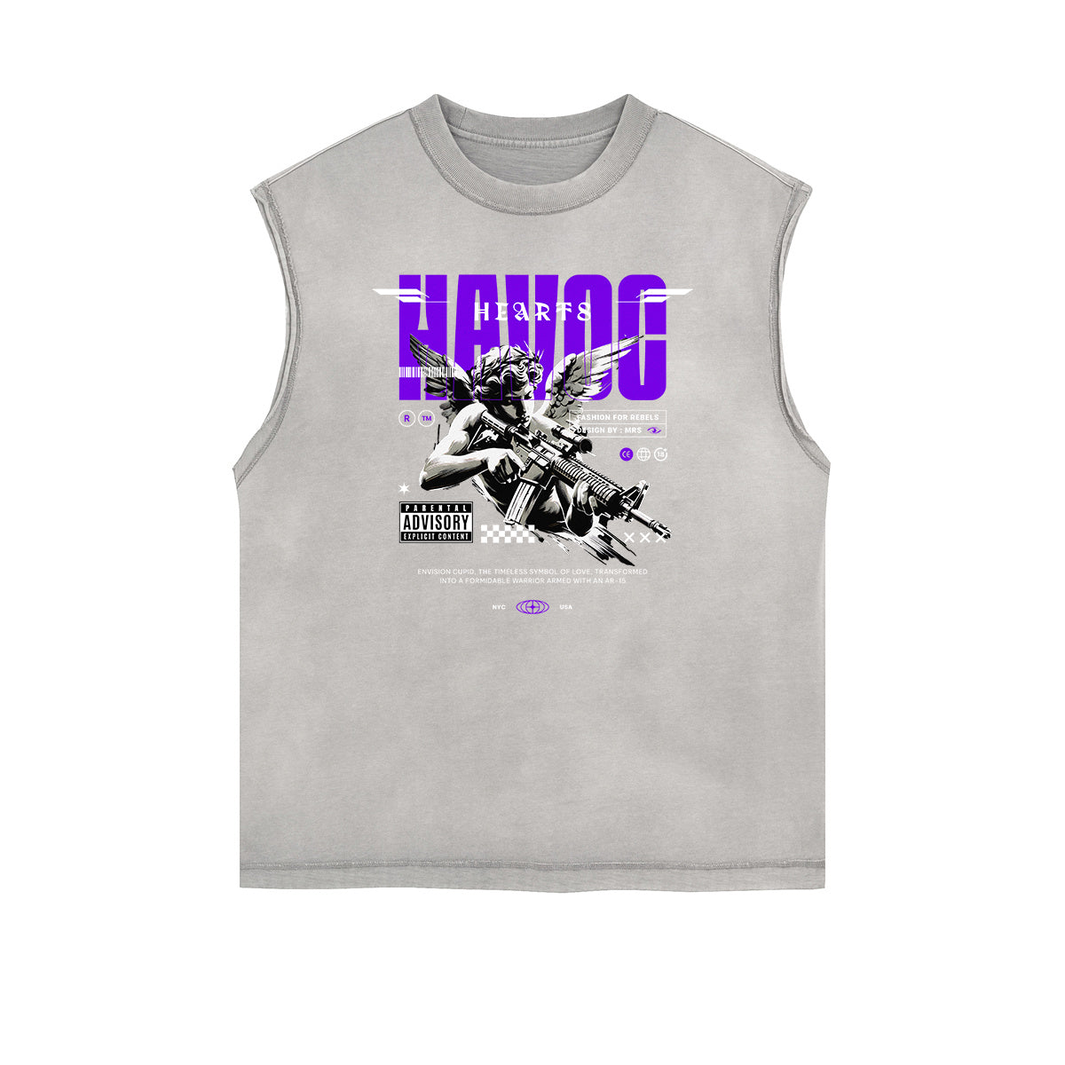 Cupid Sniper Graphic Tank Top-INNBLAC Fashion Apparel