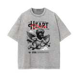 Washed Faded Cupid Sniper Graphic Tee-INNBLAC Fashion Apparel